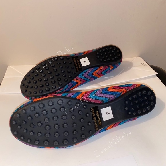 ❤️HostPick🌟US7🌈Rainbow Stripe Chevron Heringbone Easter Embroidery BALLET FLAT - Picture 9 of 9